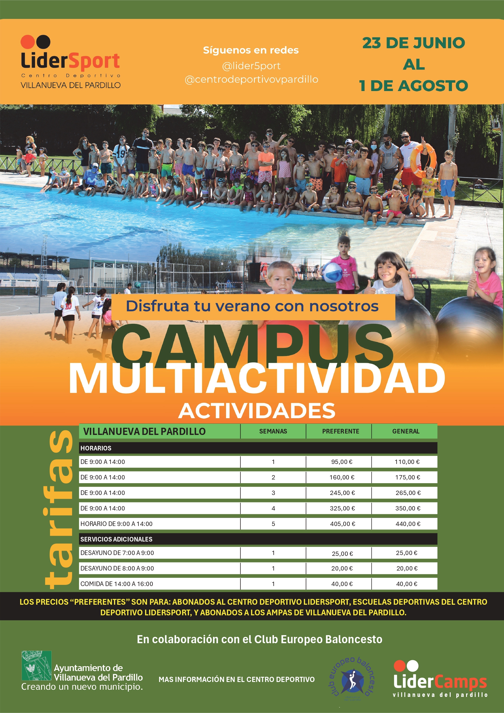 Villanueva del Pardillo presenta sus Campamentos de Verano 2025 con horarios flexibles y tarifas escalonadas